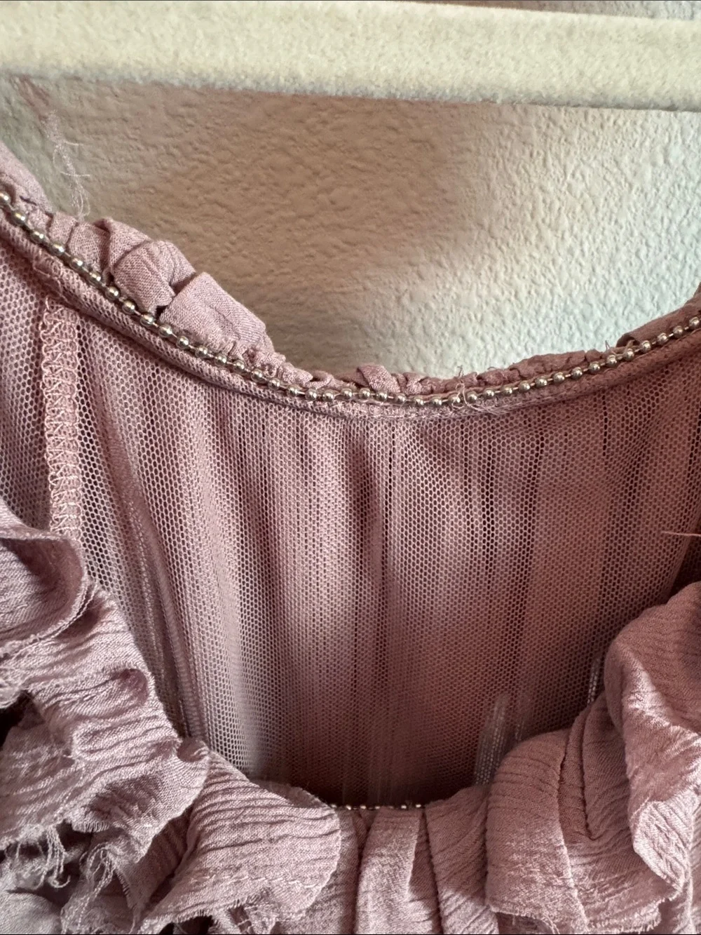 Free People Dusty Rose Ruffled Sleeveless Swing Dress